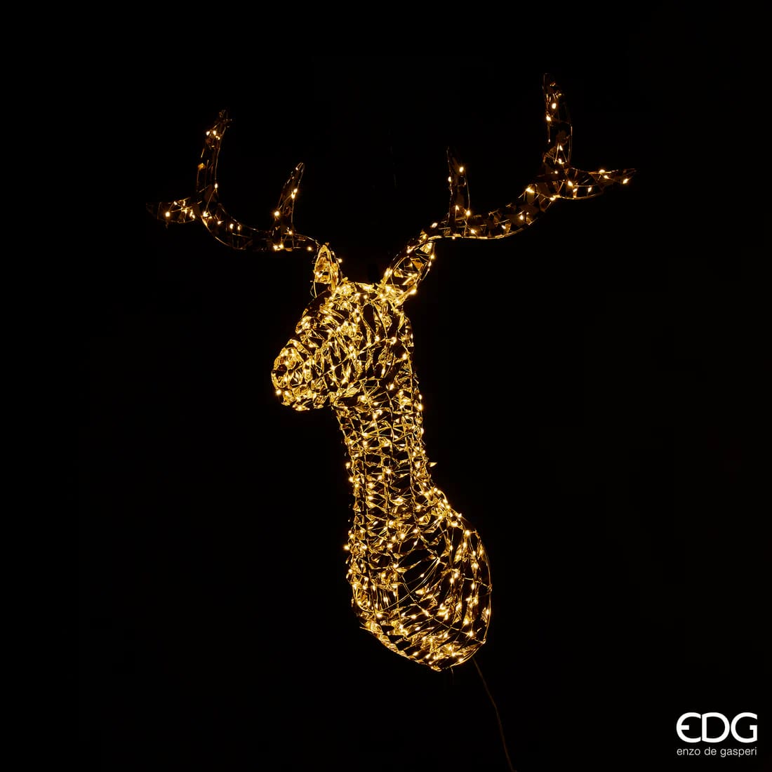 EDG Enzo De Gasperi Decoro Natale Renna Stripes 300 MicroLed H 75 Cm IP 44 Gold