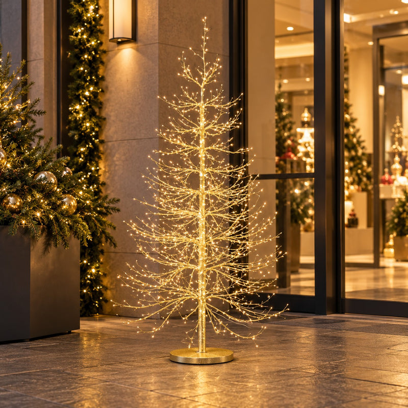 EDG Enzo De Gasperi Árbol de Navidad Haya Rich 1440 MicroLED H150 Ø105 cm IP44 – Árbol Luminoso de Exterior