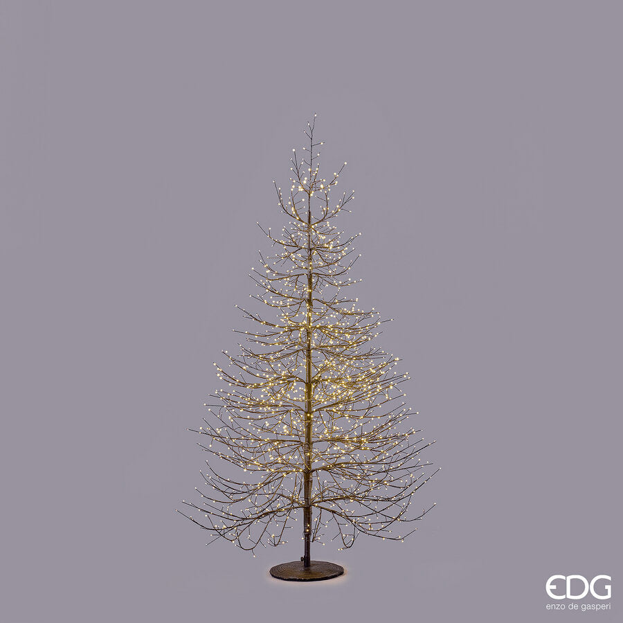 EDG Enzo De Gasperi Árbol de Navidad Haya Rich Black 1940 MicroLED H180 Ø115 cm IP44 – Árbol Luminoso para Exterior