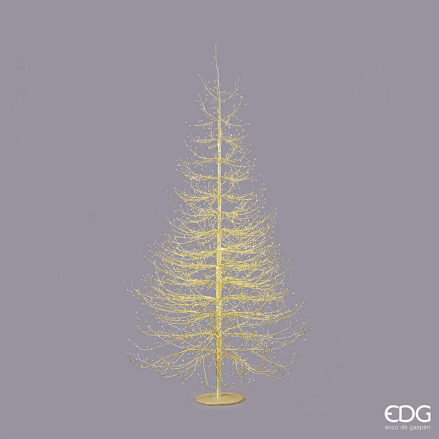 EDG Enzo De Gasperi Árbol de Navidad Haya Rich Oro 2690 MicroLED H210 Ø130 cm IP44 – Árbol Luminoso de Exterior