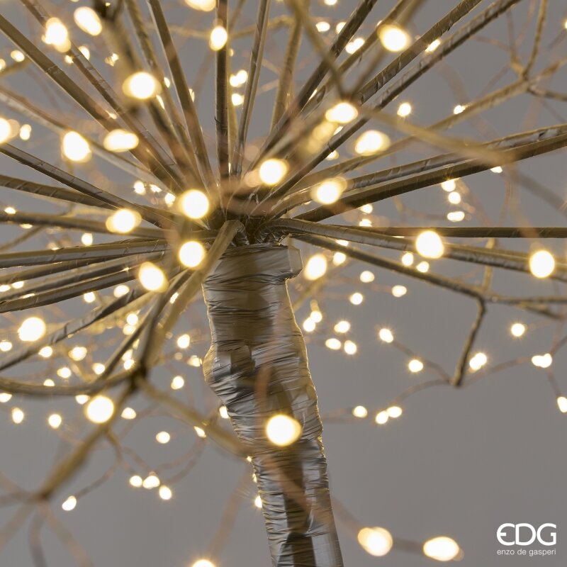 EDG Enzo De Gasperi Decoro Tarassaco Rich Nero H240 Ø70 cm con MicroLED IP44 – Decorazione Natalizia Luminosa
