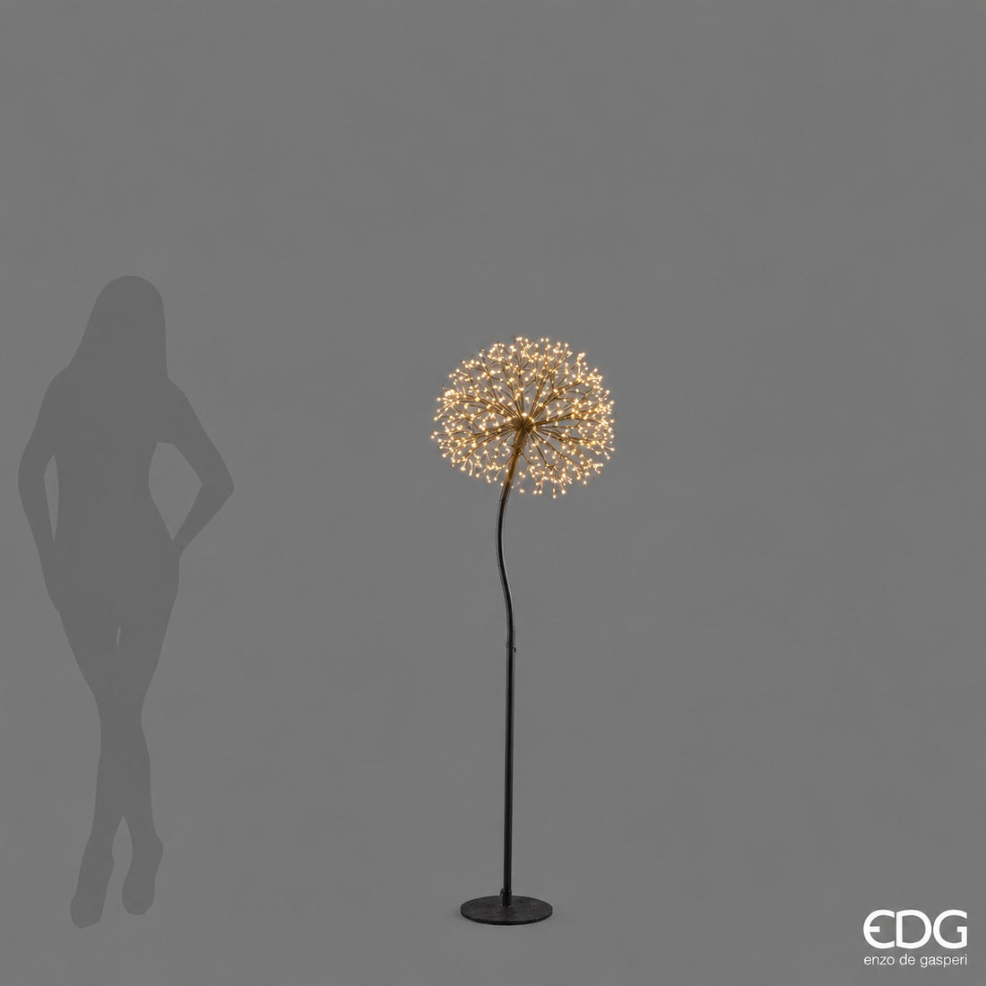 Edg Enzo De Gasperi Decoro Tarassaco Rich 576 LED H150 cm Ip44 Nero – Decorazione Natalizia Luminosa