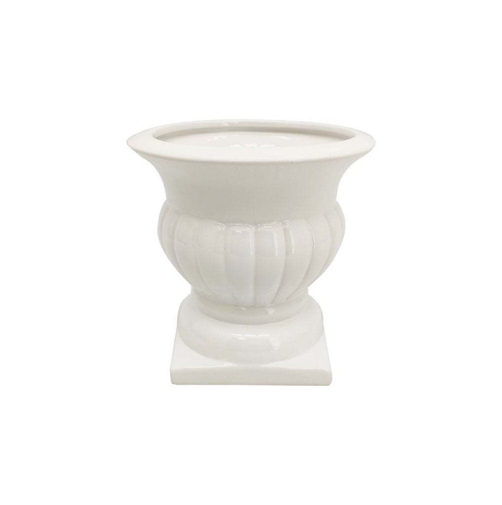 Vimin Box Taza Estilo Romano Cerámica D 12,5 Cm H 9 Cm Blanco