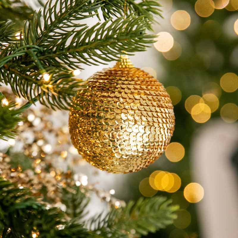 EDG Enzo De Gasperi Adorno Navideño Bola Escamas D10 Cm Oro