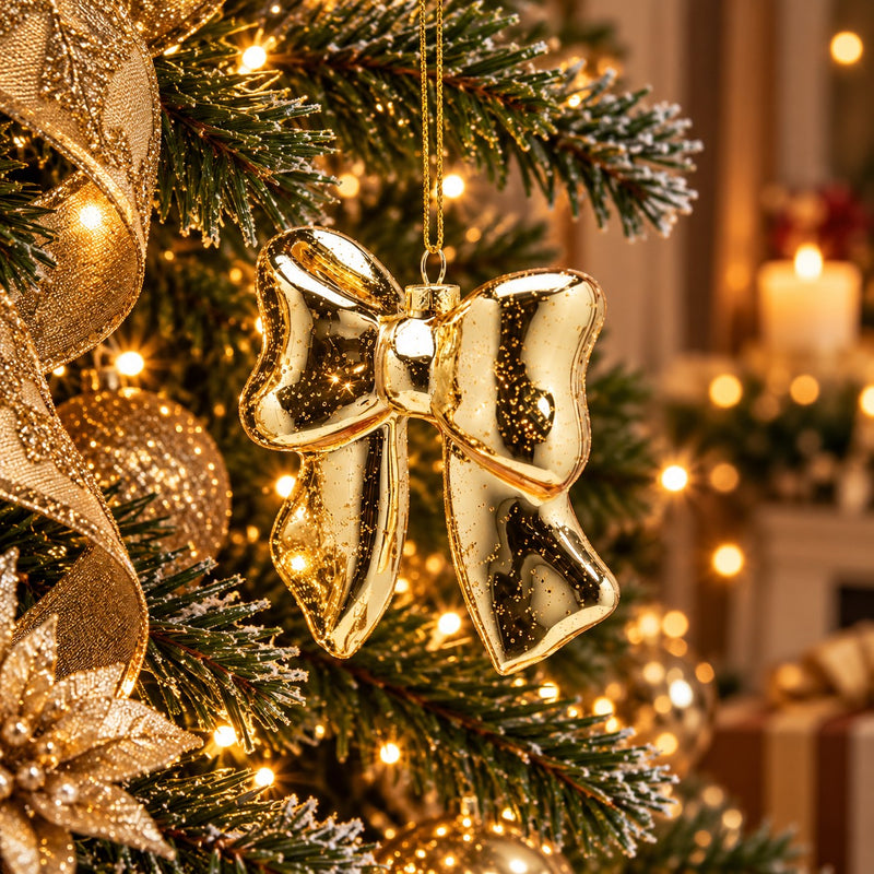 EDG Enzo De Gasperi Adorno Lazo Gold H9,5 cm – Decoración Árbol de Navidad