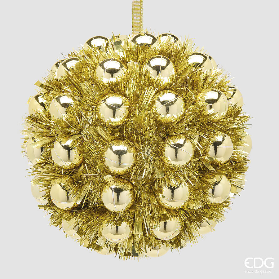 EDG Enzo De Gasperi Adorno Bola con Bolas Gold Ø25 cm – Decoración de Navidad