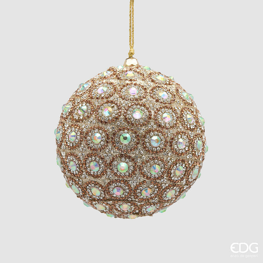EDG Enzo De Gasperi Adorno Bola de Navidad Top Jewel Silver Gold Ø10 cm – Decoración Navideña
