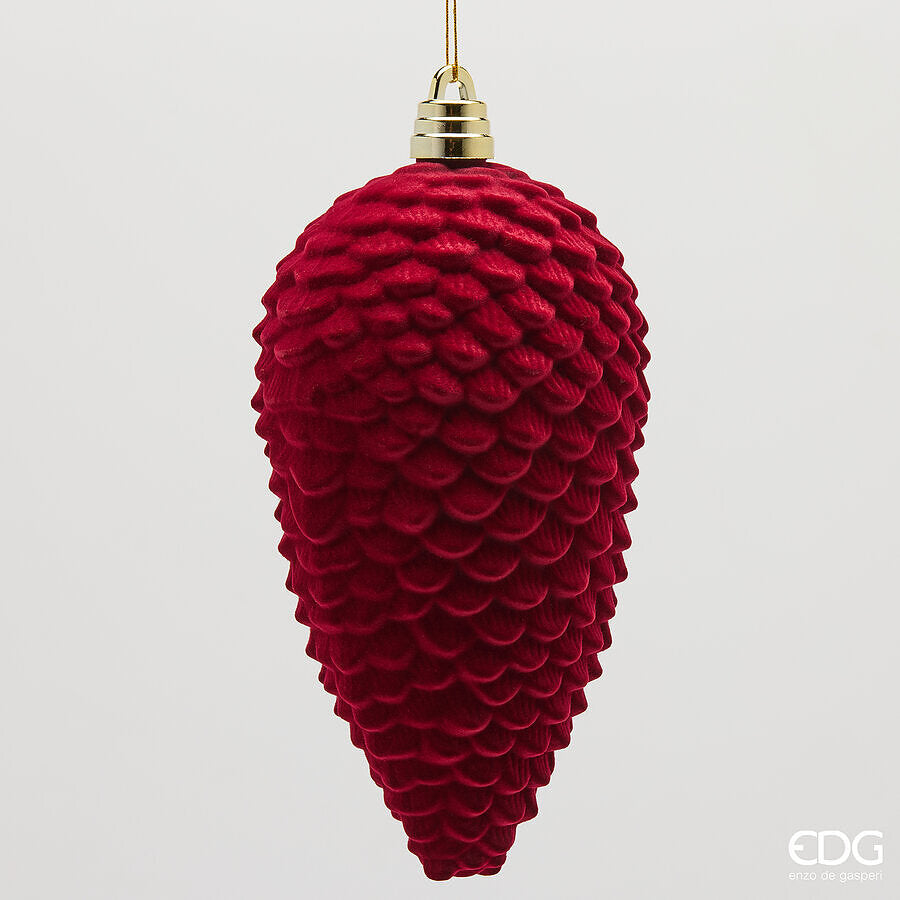 EDG Enzo De Gasperi Piña en Terciopelo Burgundy H25 cm – Adorno de Navidad