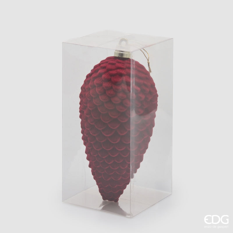 EDG Enzo De Gasperi Piña en Terciopelo Burgundy H25 cm – Adorno de Navidad