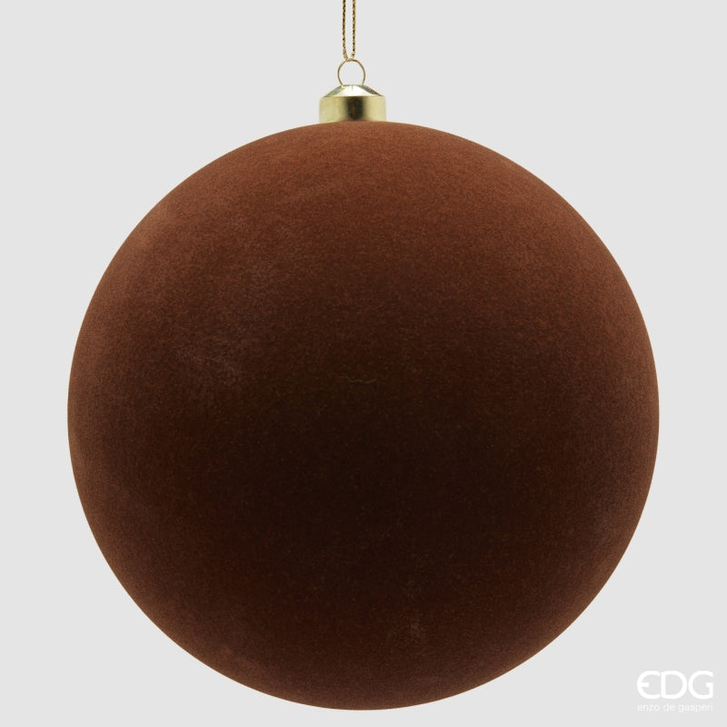 Bolas de Navidad EDG Enzo De Gasperi en Terciopelo Brown Mix Ø20 cm – Set 3 Uds