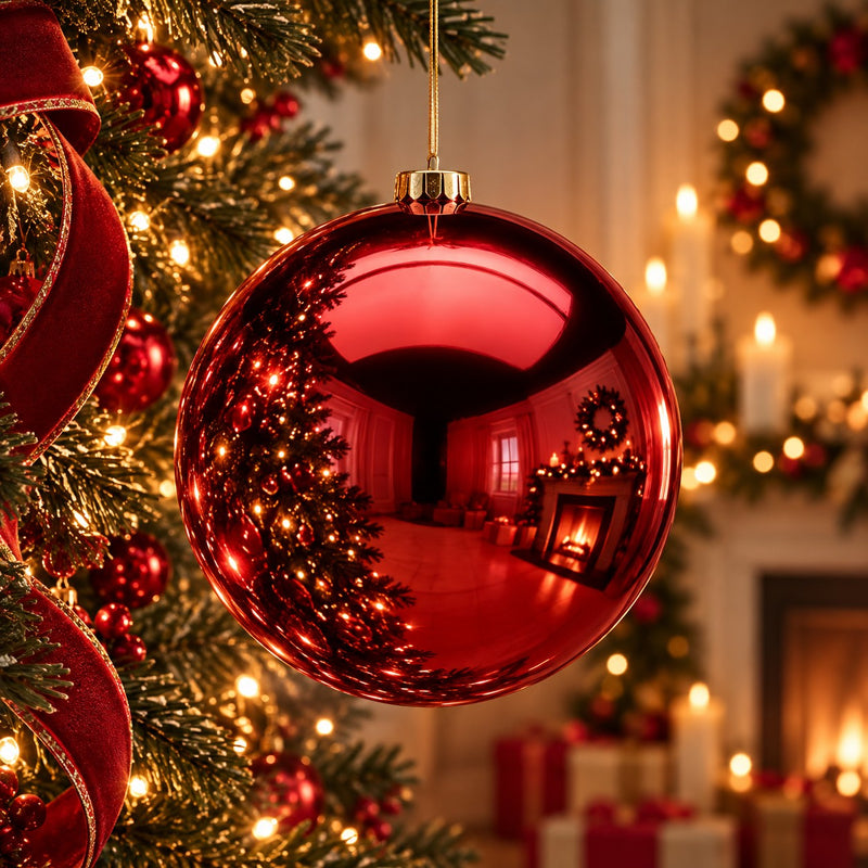 EDG Enzo De Gasperi Bola de Navidad Brillo Burgundy Ø20 cm – Adorno Navideño
