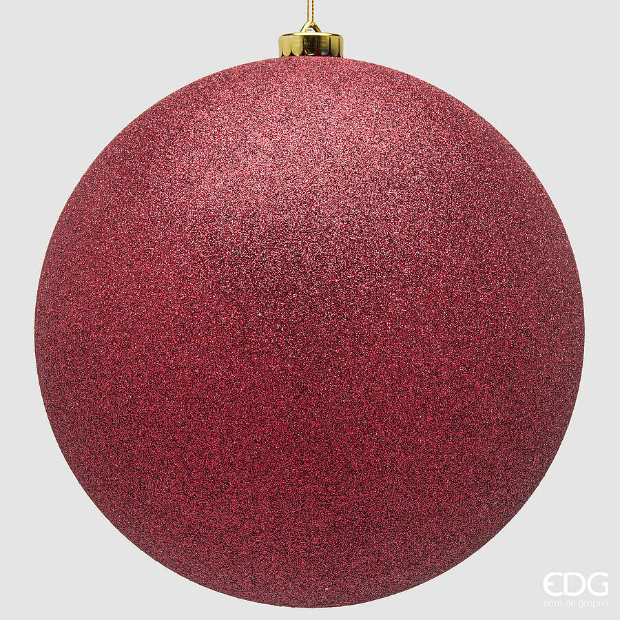 EDG Enzo De Gasperi Bola de Navidad Glitter Burgundy Ø25 cm – Adorno Navideño