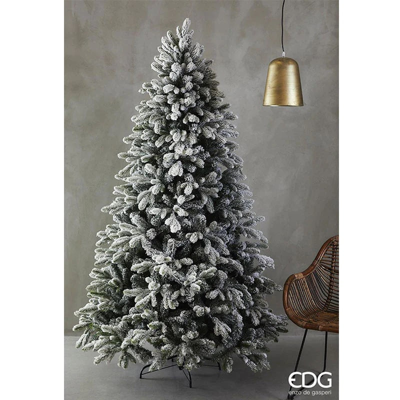 EDG Enzo De Gasperi Albero di Natale Pino Merano Innevato H270 D163 (2386TIPS) White Green