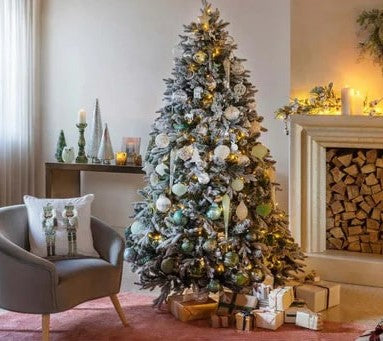 EDG Enzo De Gasperi Albero di Natale Pino Merano Innevato H 180 Cm D 117 Cm con 550 Led Bianco Verde