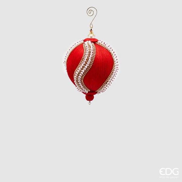 EDG Enzo De Gasperi Bola Navidad Silk Perle D 12 Cm Rojo