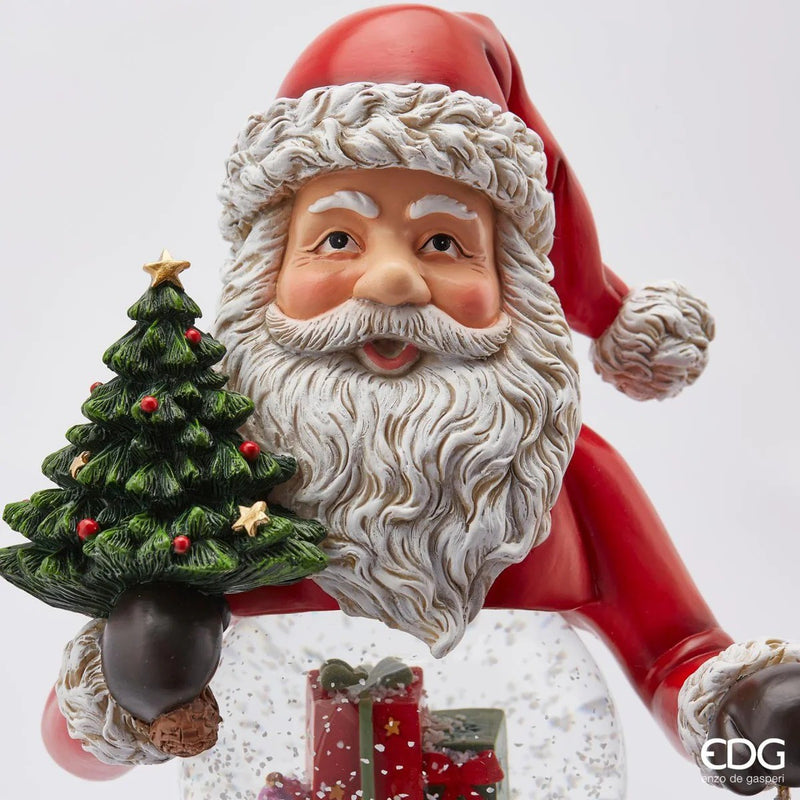 EDG Enzo De Gasperi Esfera de agua Papá Noel Linterna con LED H 50 cm D 13 cm Verde Rojo