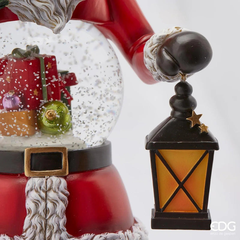 EDG Enzo De Gasperi Esfera de agua Papá Noel Linterna con LED H 50 cm D 13 cm Verde Rojo