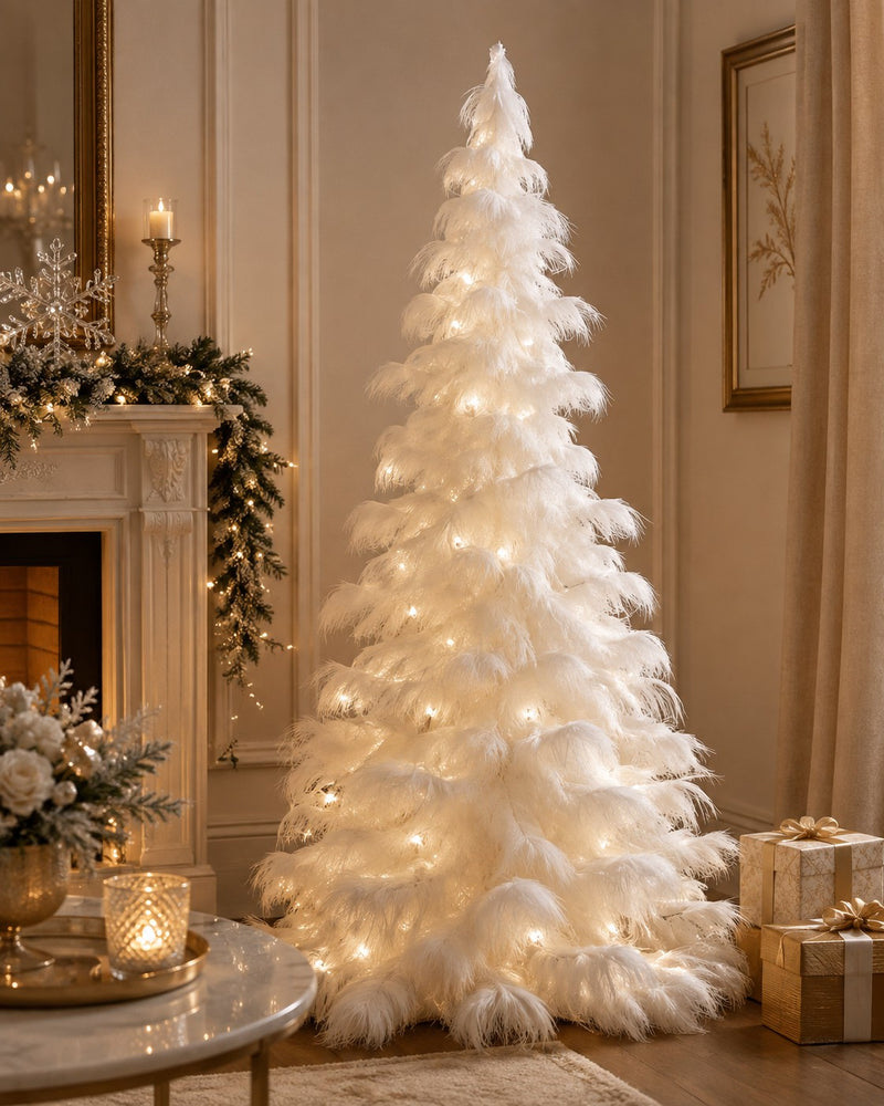 EDG Enzo De Gasperi Pino Natalizio Furry H250 Ø125 cm Blanco – Árbol de Navidad