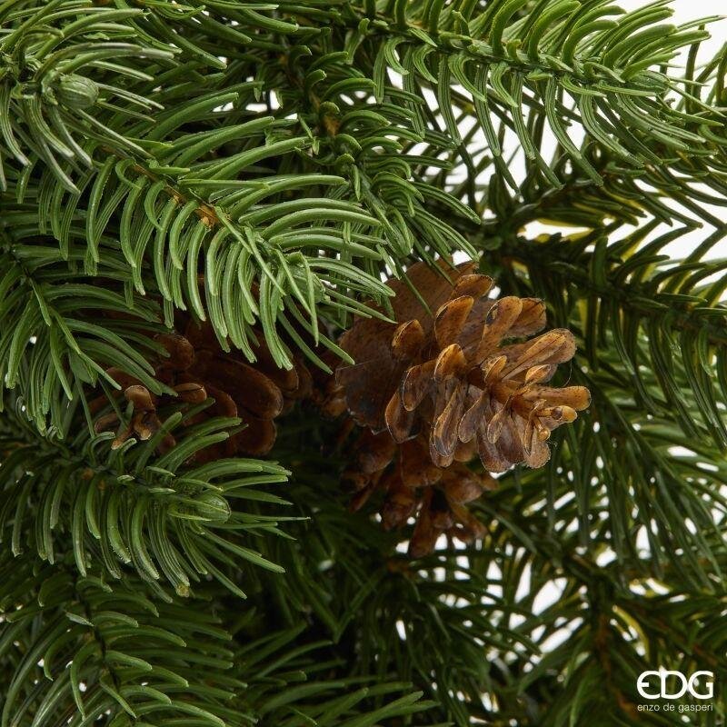 EDG Enzo De Gasperi Corona di Pino con Pigne Green Ø60 cm – Decorazione Artificiale di Natale