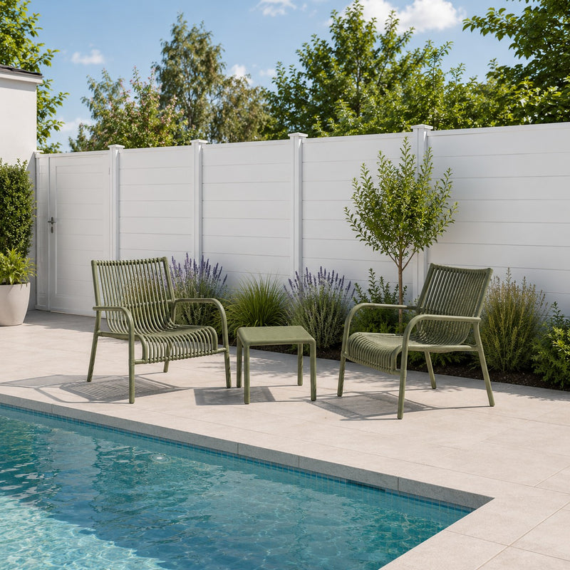 L'Arcolaio Set Jardín Ponza Verde: 2 Sillones y Mesita UV