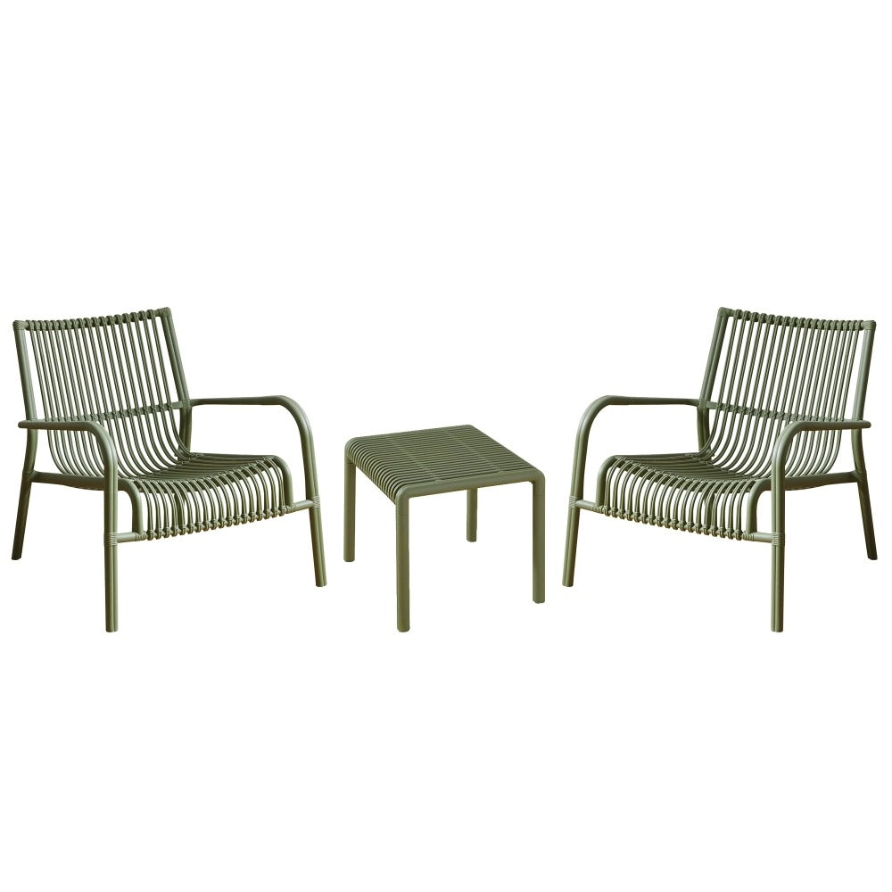 L'Arcolaio Set Jardín Ponza Verde: 2 Sillones y Mesita UV