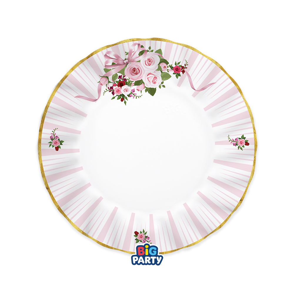 big party big party piatti carta pink blossom d 20 cm cf 6 pz ean 8020834766387