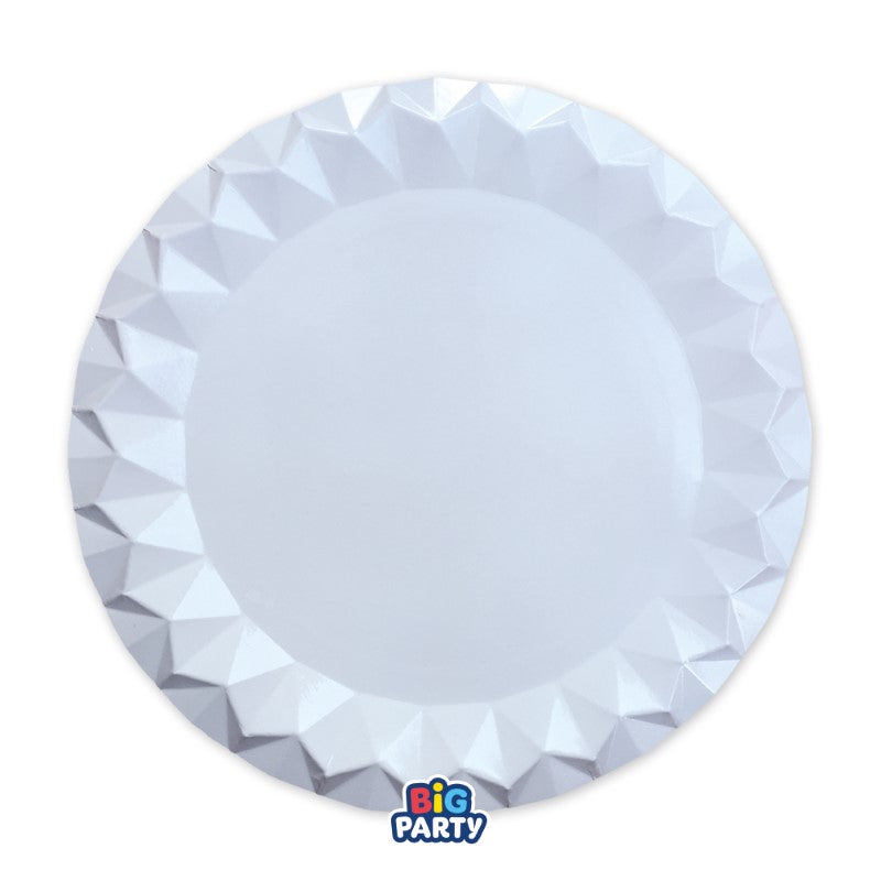 Big Party 6 Platos Base Diamant cm.32 Blanco