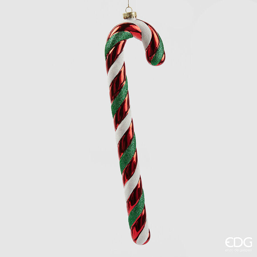 EDG Enzo De Gasperi Decoración Navidad Candycane para Colgar A 39 Cm Verde Rojo