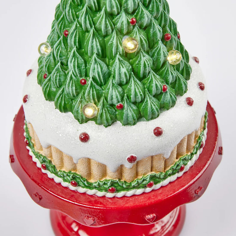 EDG Enzo De Gasperi Decoro di Natale Pino Miniled H 37 Cm D 17 Cm 3x AA Green Red