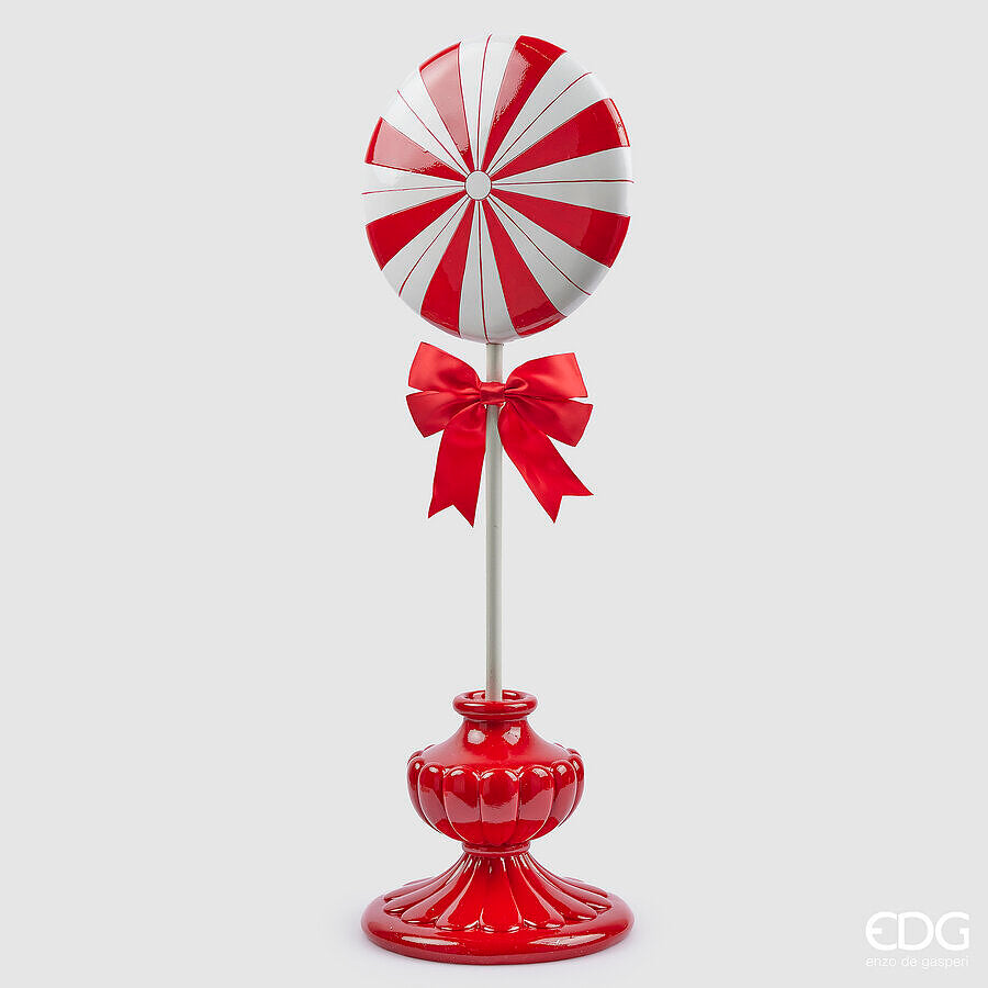 EDG Enzo De Gasperi Decoración Navideña Caramelo Topiary H 71 Cm L 23 Cm L 26 Cm Blanco Rojo