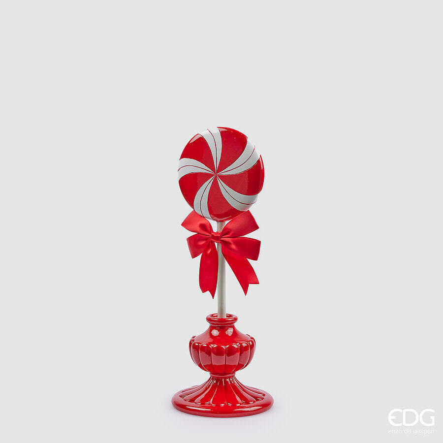 EDG Enzo De Gasperi Adorno Navidad Caramelo Topiary A 43 Cm L 17 Cm L 17 Cm Blanco Rojo