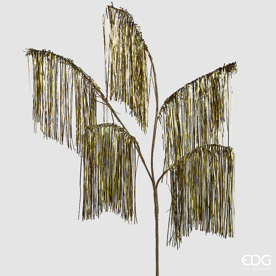 EDG Enzo De Gasperi Decoración Navideña Flecos Rama 5 Ramas H 125 Cm Dorado