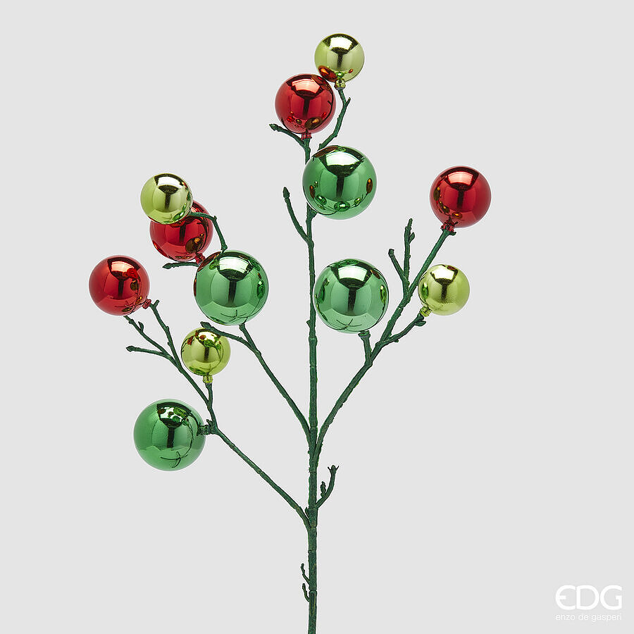 EDG Enzo De Gasperi Decoración Navidad RamasMix X 12 Alt. 53 Cm Verde Rojo