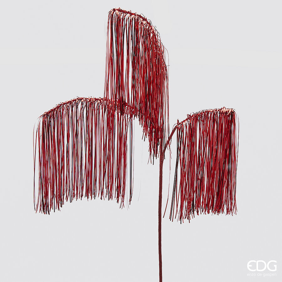 EDG Enzo De Gasperi Decoración Navidad Flecos Rama X 3 H 103 Rojo