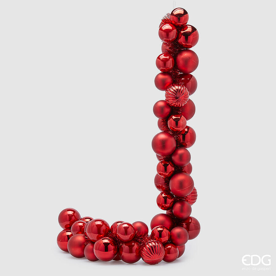 EDG Enzo De Gasperi Festón Navidad Bolas Mix X 50 L 170 Cm D 8 Cm D 10 Cm Rojo