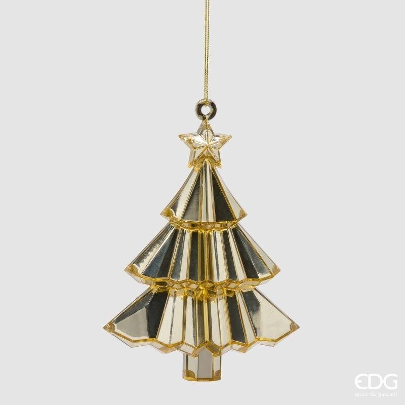 EDG Enzo De Gasperi Decoración Diamante Pino para Colgar Champagne 17x13x6 cm – Adorno Navideño