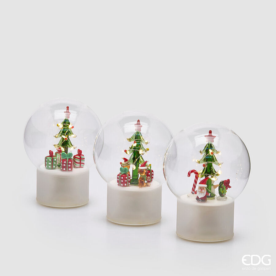 EDG Enzo De Gasperi Sfera Twist LED H18 Verde Rosso - Decoro Natale 1 Pz