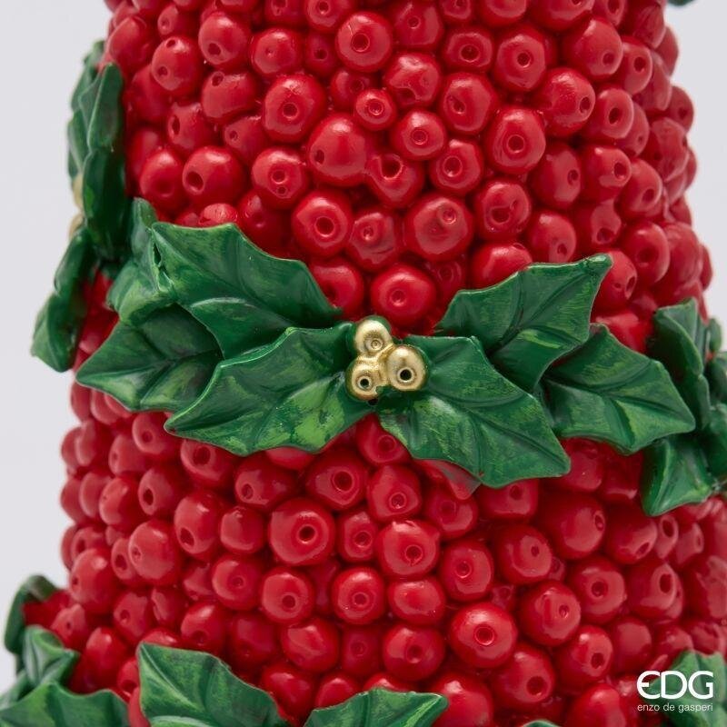EDG Enzo De Gasperi Pino de Navidad con Lazo H48 cm Verde Rojo – Decoración Navideña