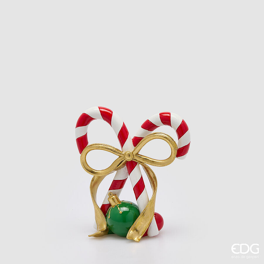 EDG Enzo De Gasperi Candy Cane Natalizio H21x19x8 cm Bianco Rosso – Decorazione di Natale