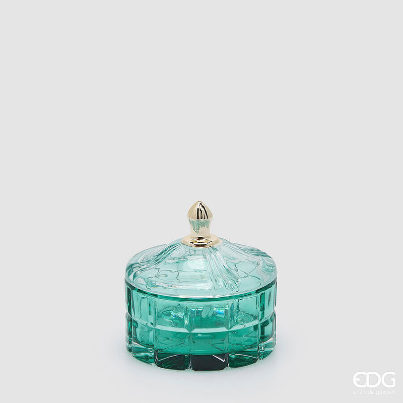 EDG Enzo De Gasperi Recipiente Decorativo Redondo Green H10,5 Ø10,5 cm – Decoración Navideña
