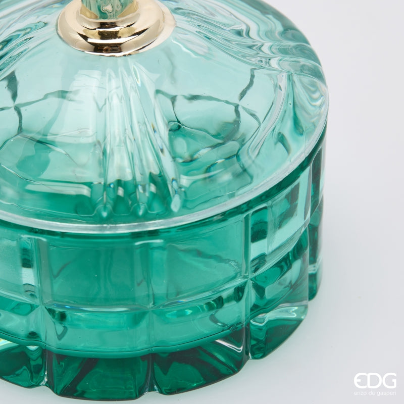 EDG Enzo De Gasperi Recipiente Decorativo Redondo Green H10,5 Ø10,5 cm – Decoración Navideña