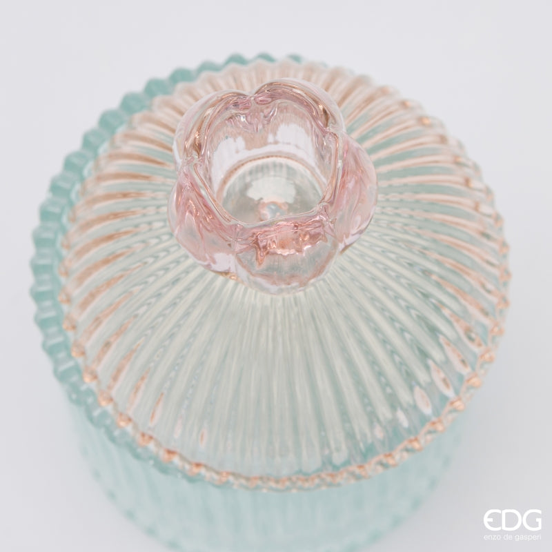 EDG Enzo De Gasperi Recipiente Decorativo a Rayas Pink Mix H18,5 Ø10,5 cm – Decoración Navideña