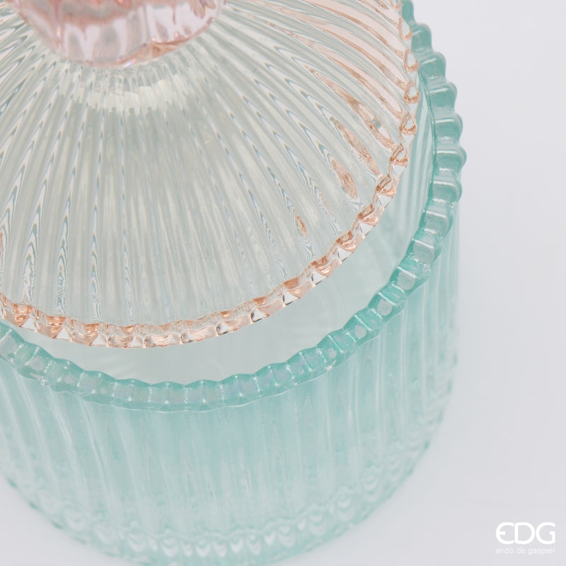 EDG Enzo De Gasperi Recipiente Decorativo a Rayas Pink Mix H18,5 Ø10,5 cm – Decoración Navideña