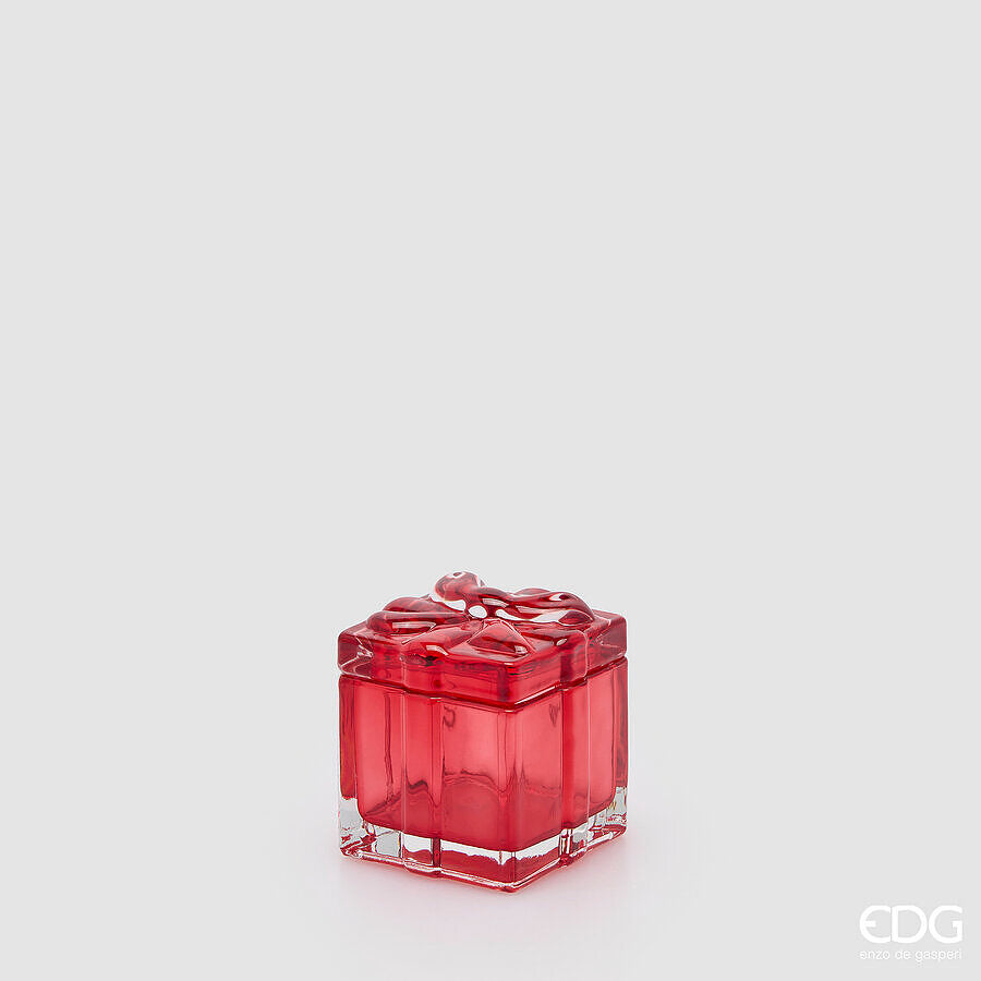 EDG Enzo De Gasperi Contenitore Decorativo Pacco Regalo Rosso H5 Ø6 cm – Decorazione di Natale