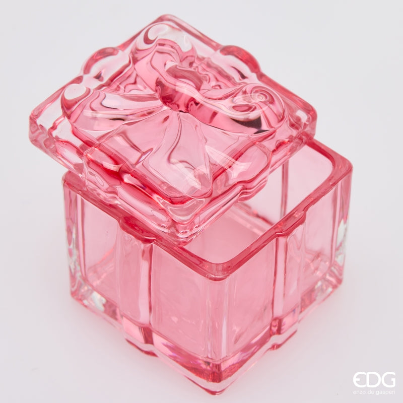 EDG Enzo De Gasperi Contenitore Decorativo Pacco Regalo Rosa H5 Ø6 cm – Decorazione di Natale