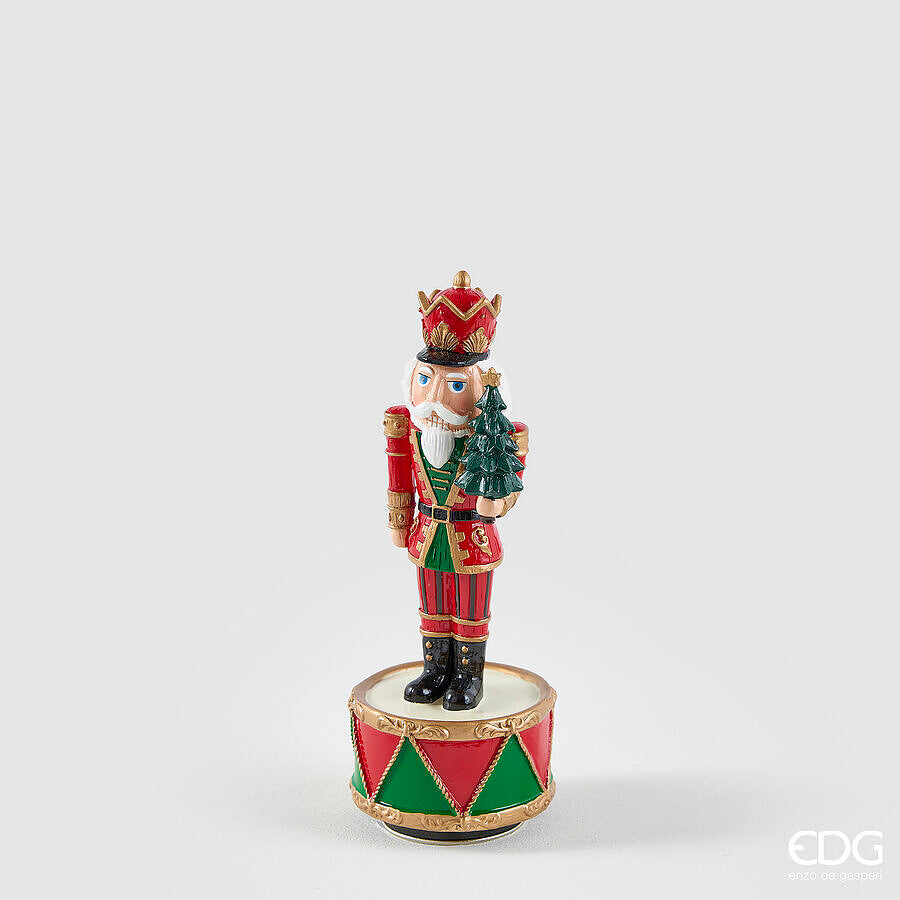 EDG Enzo De Gasperi Carillón Navideño Soldadito H22 Ø8 cm Verde Rojo – Decoración de Navidad
