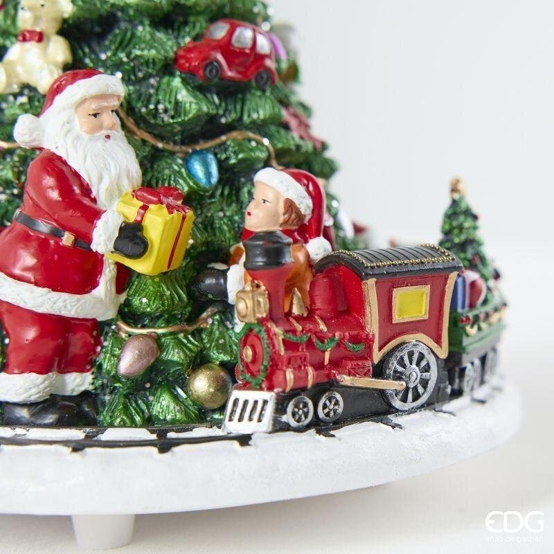 EDG Enzo De Gasperi Carillón Navideño Trenecito con Pino H17 Ø15,5 cm Verde – Decoración de Navidad