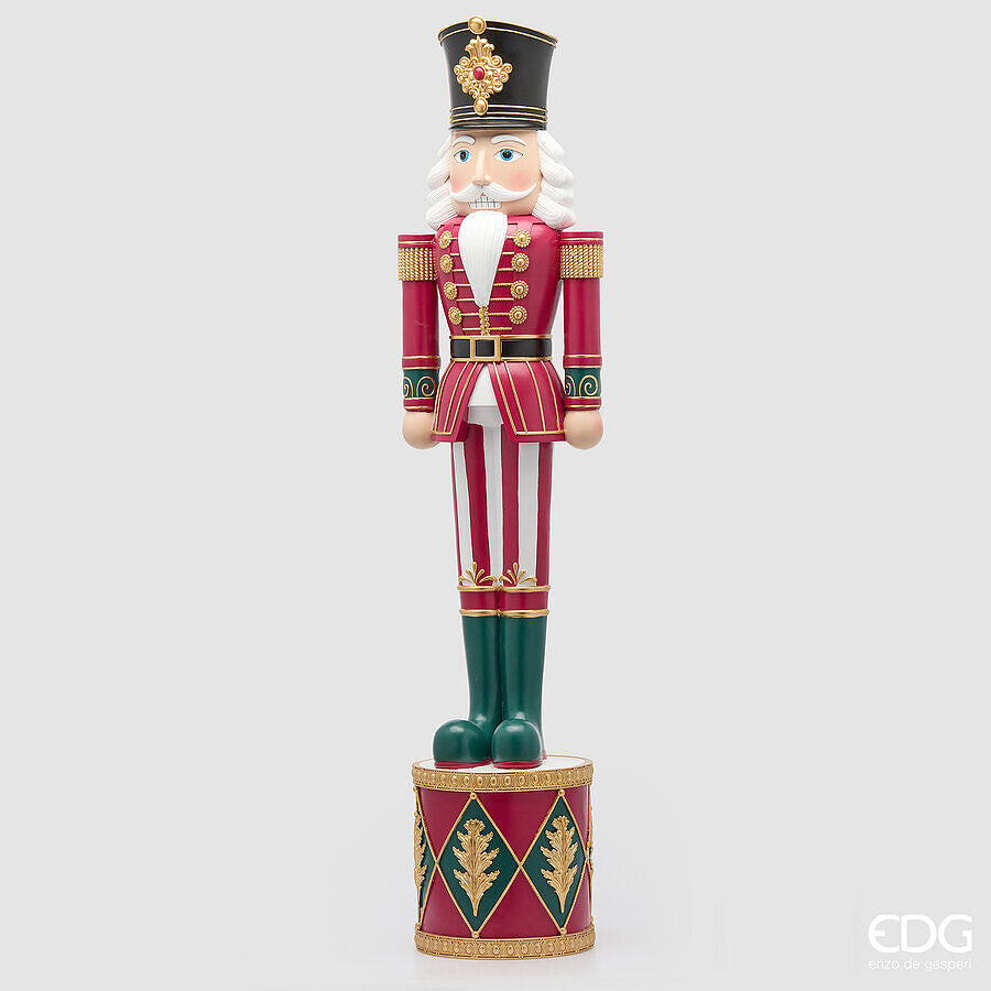 EDG Enzo De Gasperi Decoro Soldatino di Natale White Red H122 Ø25 cm – Decorazione Natalizia