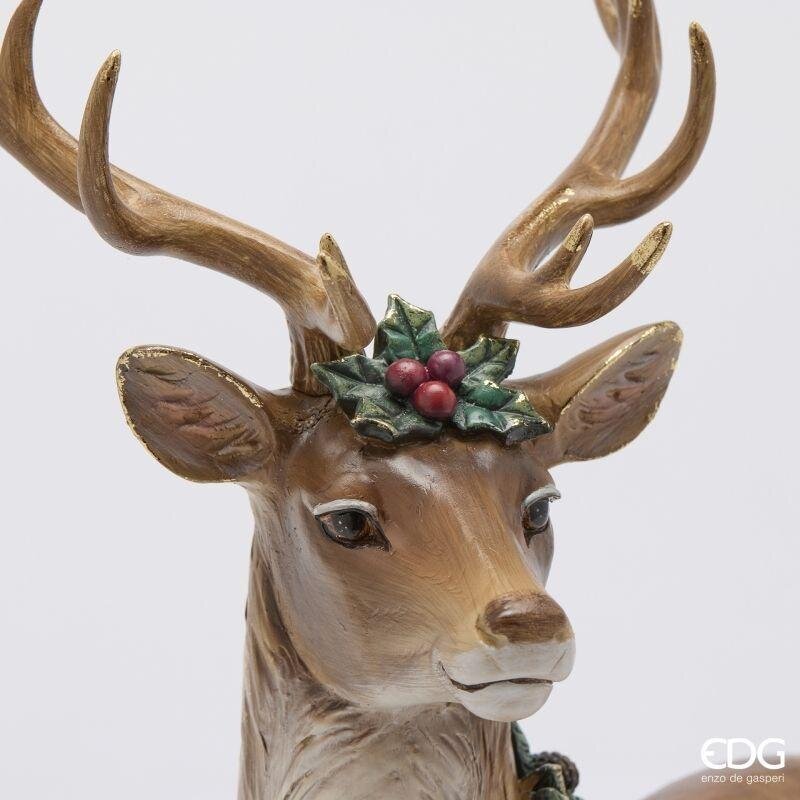 EDG Enzo De Gasperi Renna Natalizia Stesa H41 cm Nocciola – Decorazione di Natale