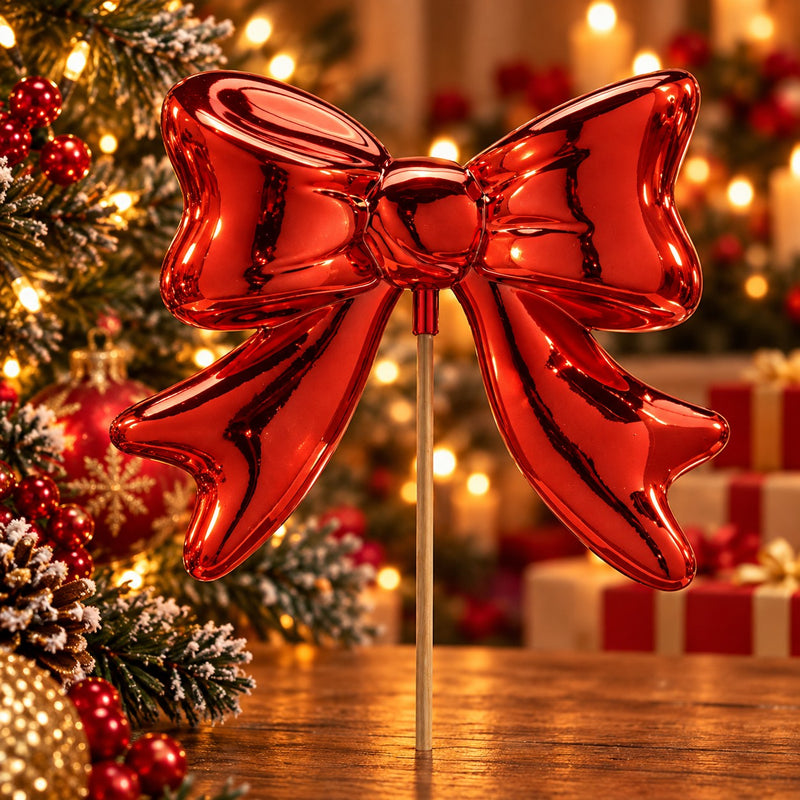 EDG Enzo De Gasperi Lazo Decorativo Rojo 63x23x6 cm – Adorno Navideño